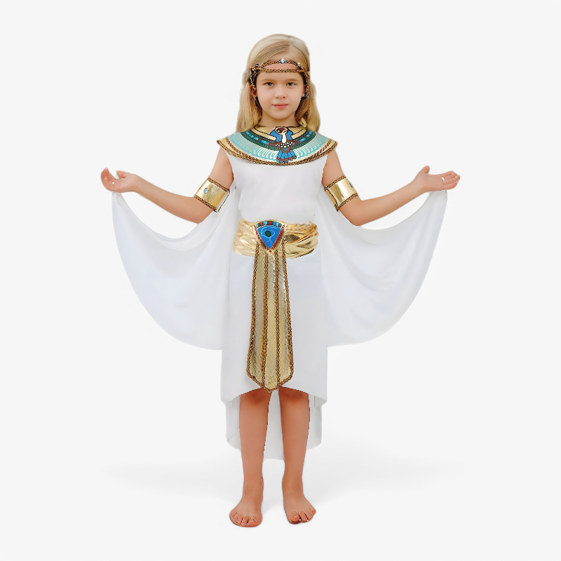 Brave Egyptian Princess Outfit for Girls – Complete Set with Dress, Headband, and Accessories