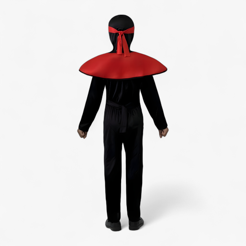 Ninja-Krieger-Kostüm für Kinder – inklusive Maske, Gürtel und roter Rüstung
