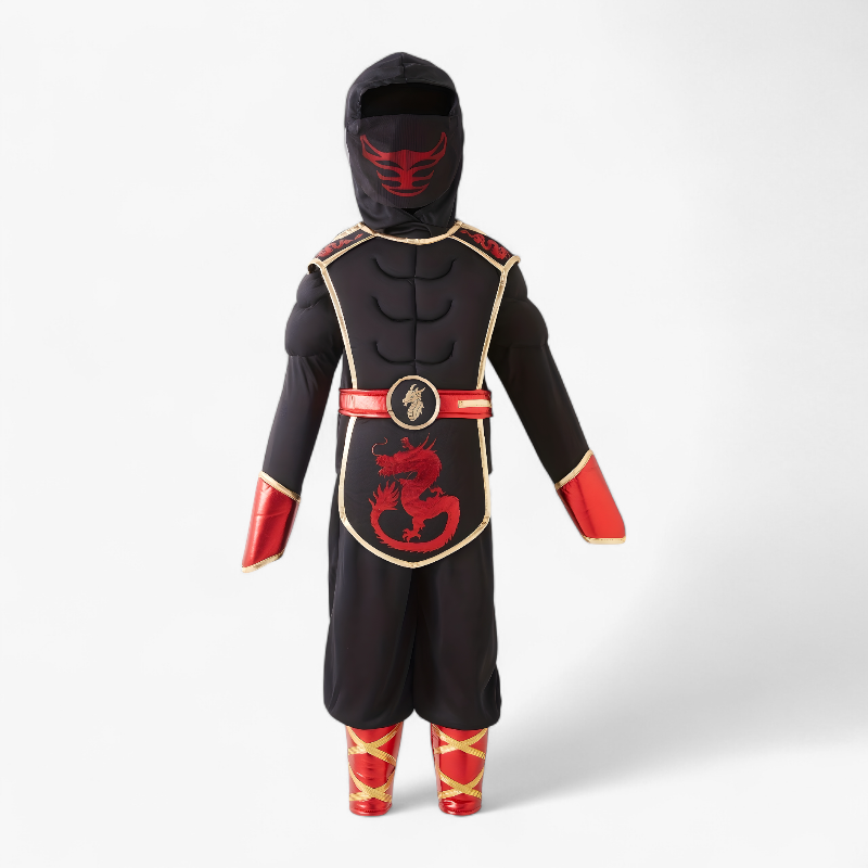 Ninja Costume for Kids – Includes Mask, Sword, and Golden Details