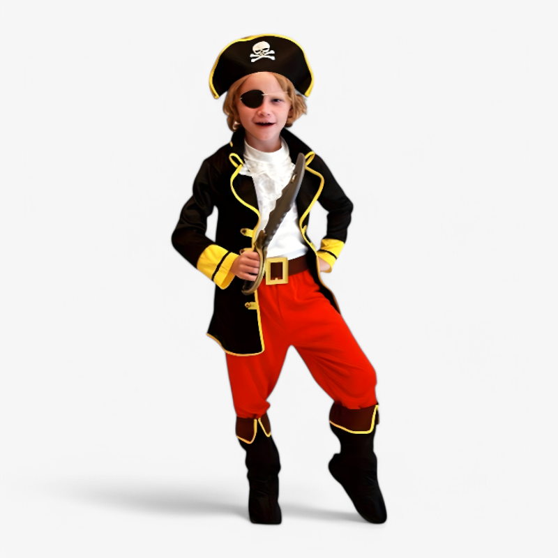 Cool Pirate Outfit for Children – Complete Set with Hat and Sword