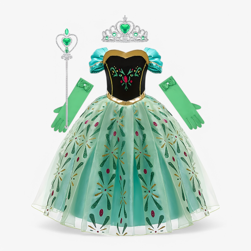 Magical Princess Dress for Girls – Includes Crown and Wand
