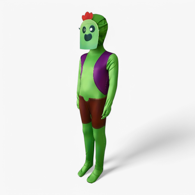 Spike-Overall-Kostüm – Grünes Outfit mit Hut für Jungen und Mädchen