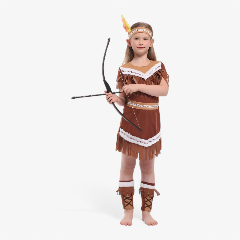 Native Hunter Costume for Children – Includes Headband and Belt