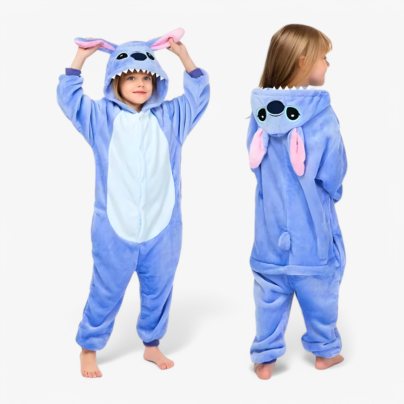 Blue Alien Onesie for Kids – Soft and Comfortable with Hood