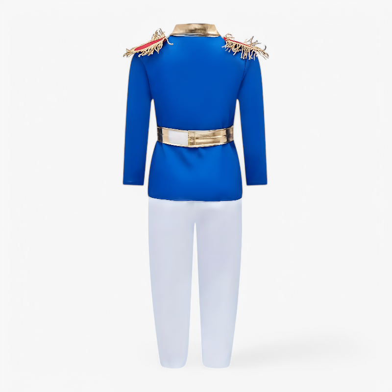 Charming Blue Prince Outfit for Boys – Costume with Golden Accents and Epaulettes