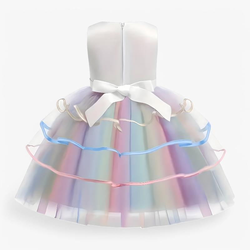 Imaginative Unicorn Princess Dress – With Flowers and Colorful Tulle
