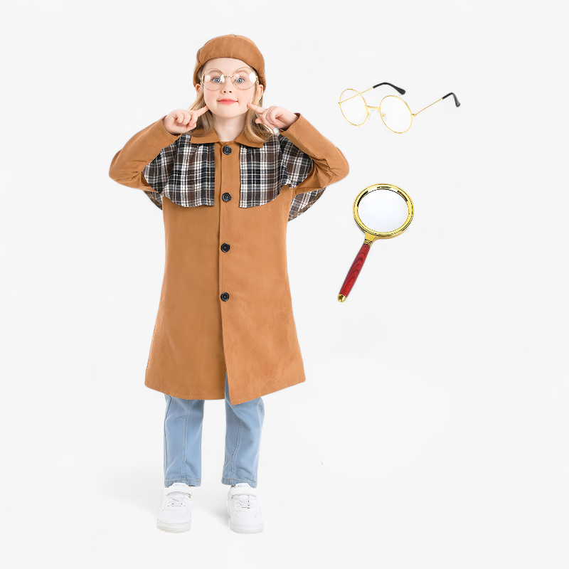 Detektivkostüm für Kinder – inklusive Hut, Mantel und Accessoires