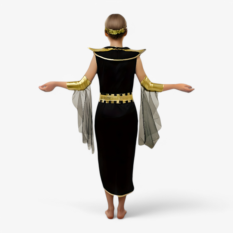 Majestic Egyptian Princess Costume – Set with Dress, Headband, and Golden Accessories