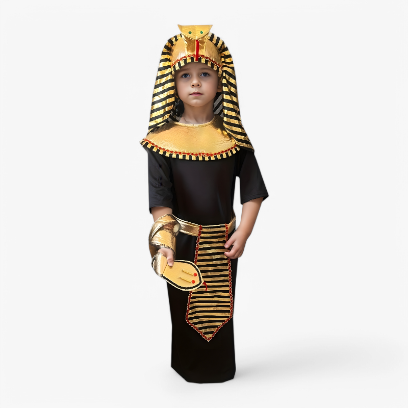 Egyptian Pharaoh Costume for Children – Includes Hat and Bracelet