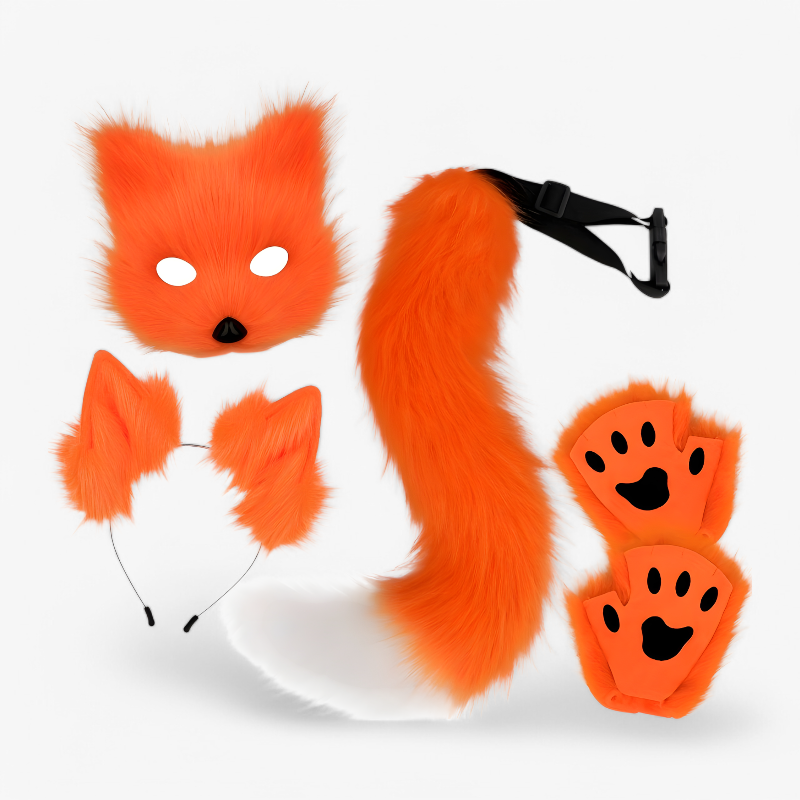 Cute Fox Costume Set for Kids – Includes Ears, Tail, and Paws
