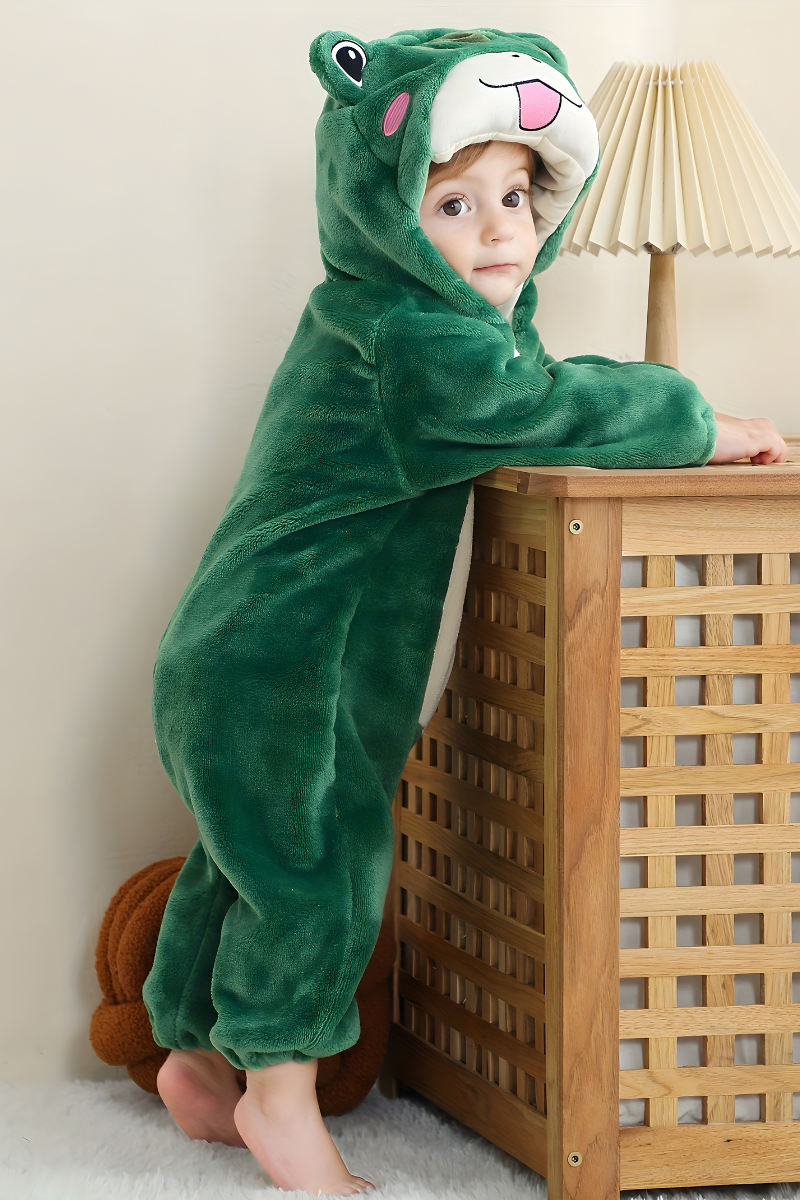 Uroczy kombinezon z żabą dla dzieci – wygodny i zabawny strój na przygody