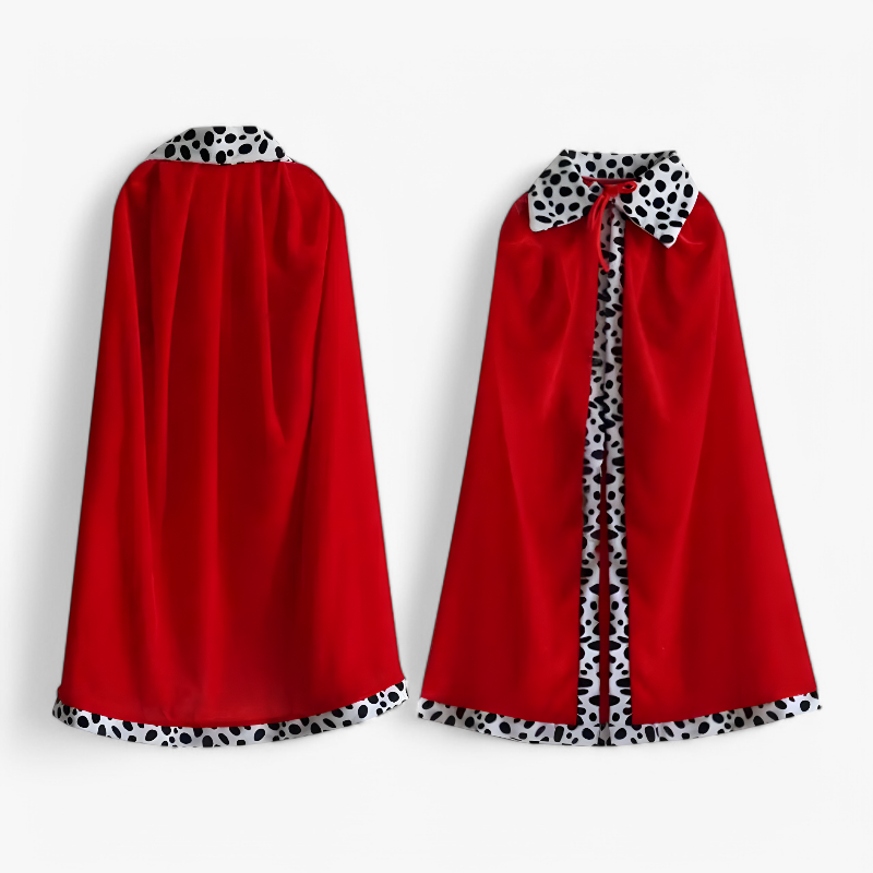 Royal Costume for Children – Includes Red Velvet Cape, Crown, and Staff