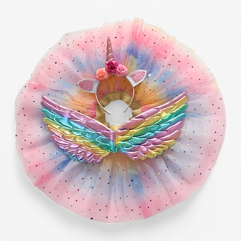 Cute Unicorn Set for Kids – Includes Wings, Hat, and Skirt